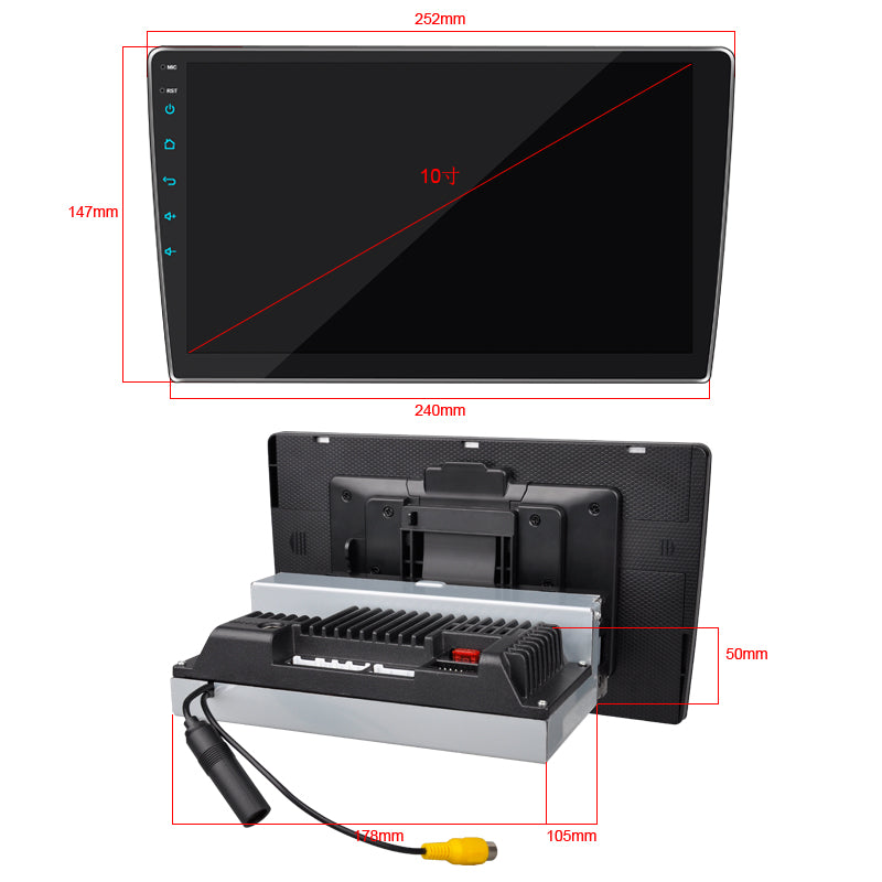 Android 9.0 - 10'' Universal Radio with GPS With BT E-Link