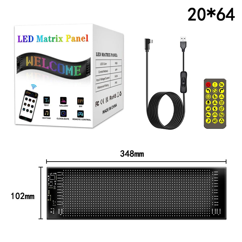 Sign Animation LED Matrix Panel - Programmable with Bluetooth App Control