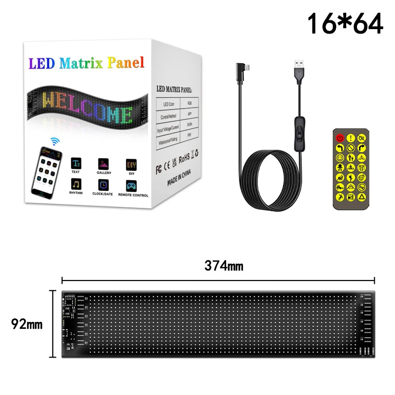 Sign Animation LED Matrix Panel - Programmable with Bluetooth App Control