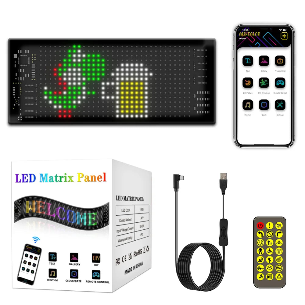 Sign Animation LED Matrix Panel - Programmable with Bluetooth App Control