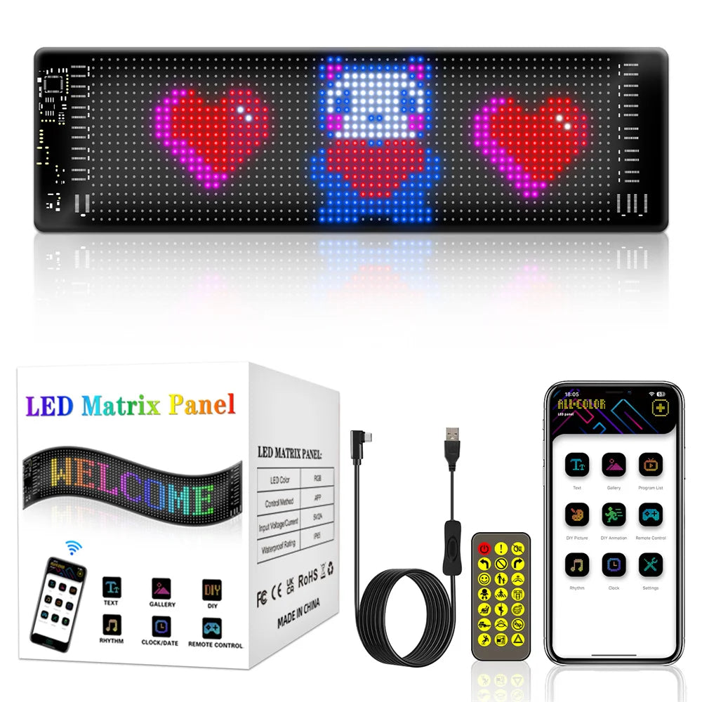 Sign Animation LED Matrix Panel - Programmable with Bluetooth App Control