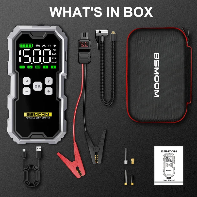 Jump Starter With Air Compressor LCD Screen 21800mAh / 6000A