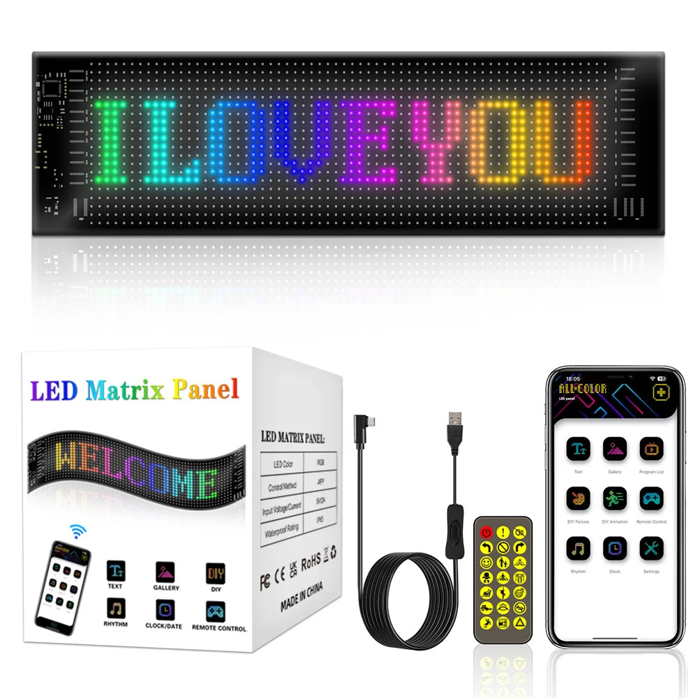 Sign Animation LED Matrix Panel - Programmable with Bluetooth App Control